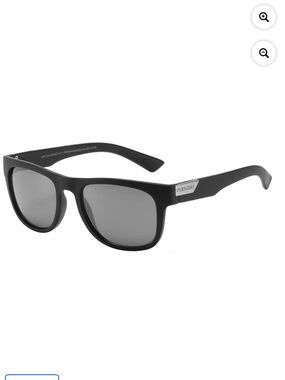 Piranha Eyewear Kemari Square Black Sunglasses for Men with Smoke Lens NWT